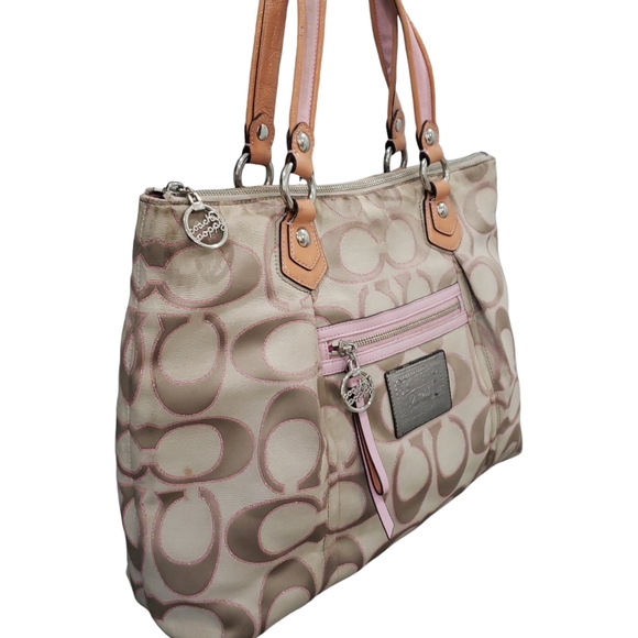 Coach Poppy Sparkle Pink Tote Handbag K1082-16289 Limited - Picture 4 of 13